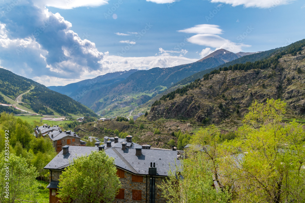 Landscape view of beautiful mountain in Pyrenees, Andorra.