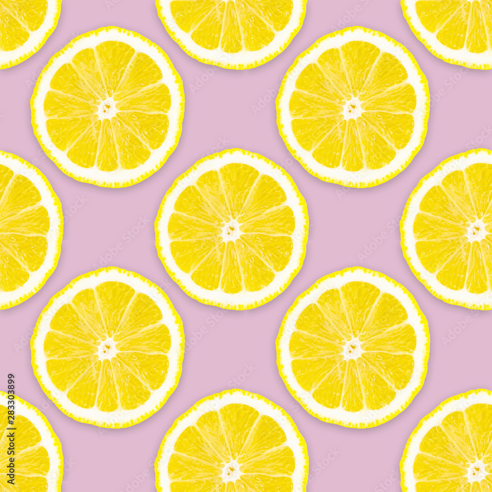 Lemon Lime slices pattern on light pink colo