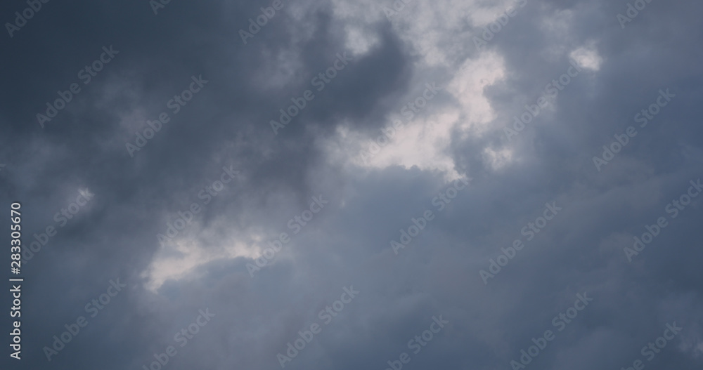 summer sunset skyscape top view with moving clouds