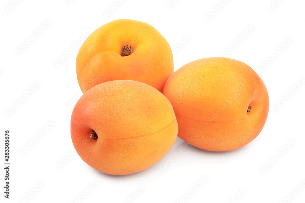 Apricot fruit isolated on white background macro Apricot fruit isolated on white background macro