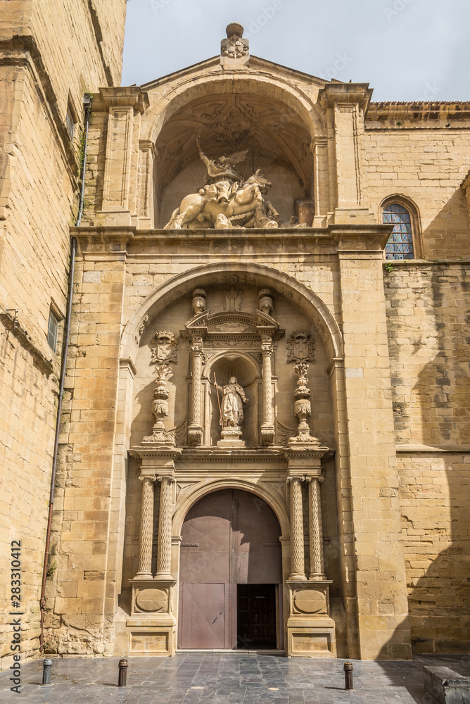 View at the Portal of Santiago church in Logrono - Spain