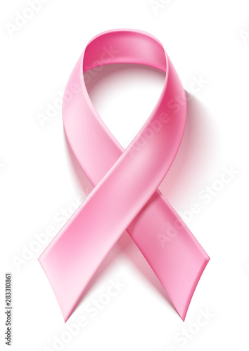 Obraz na plátně Realistic pink ribbon