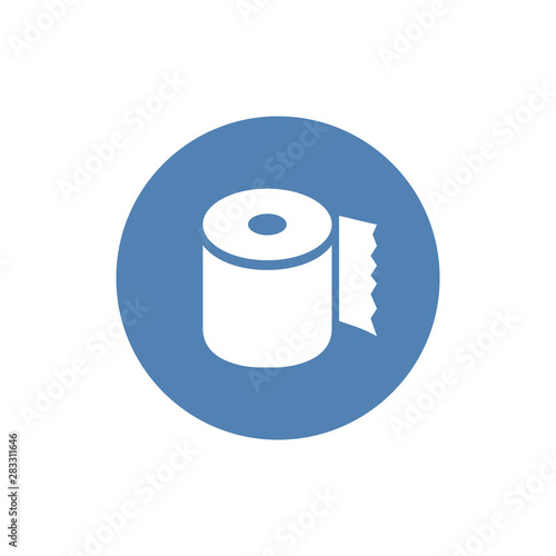 Toilet tissue paper roll flat vector icon for apps and websites