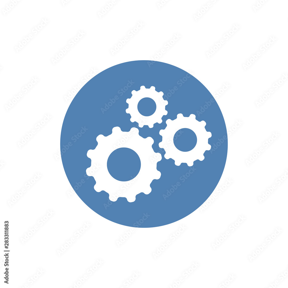 Settings gears icon vector in modern flat style for web, graphic and mobile design. Settings gears icon vector in modern flat style for web, graphic and mobile design.