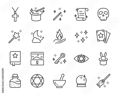 set of magic icons, halloween, fantasy