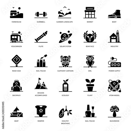 фотографія Building Glyph Icons Pack