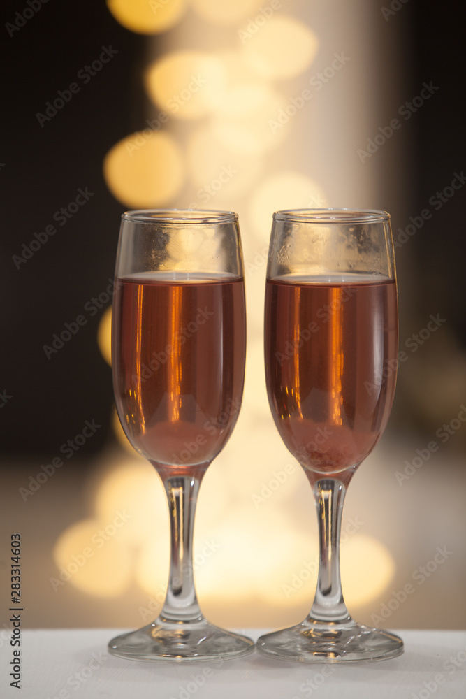 Glasses on a background of illumination Glasses on a background of illumination
