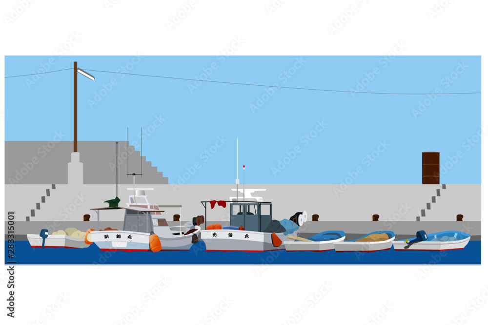 Obraz premium 日本の田舎の漁村風景