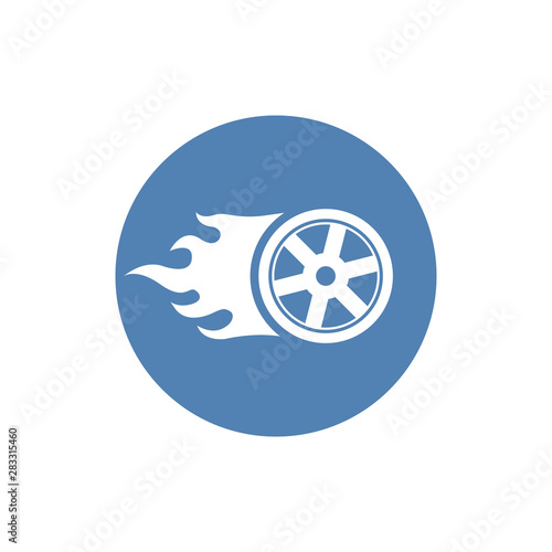 Fire Wheel Logo. Modern simple vector sign. Internet concept. Trendy symbol for website design web button or mobile app.