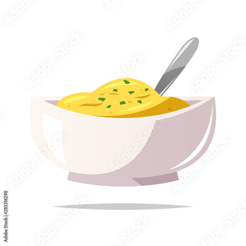 Mashed potato vector isolated illustration
