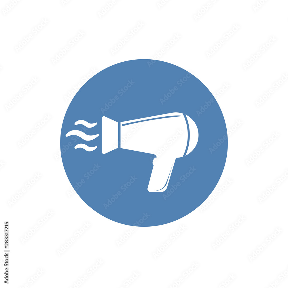 Hair dryer fill icon. Hotel room hair dryer Hair dryer fill icon. Hotel room hair dryer