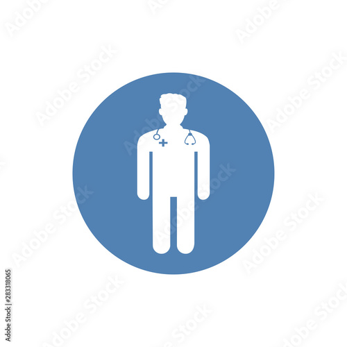 Medical Doctor Icon - Male Health Care Physician With Stethoscope Vector illustration