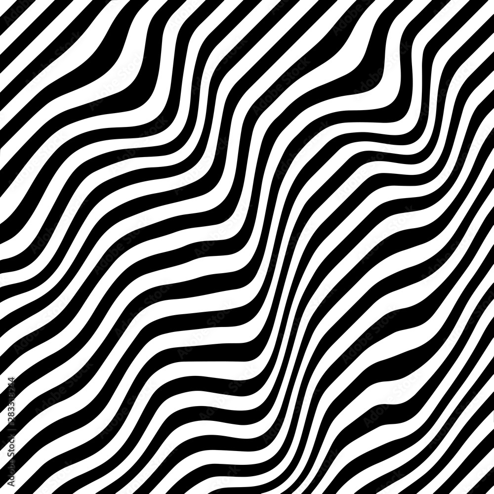 Movement lines illusion. Abstract wave whith black and white curve lines. Vector optical illusion. Movement lines illusion. Abstract wave whith black and white curve lines. Vector optical illusion.