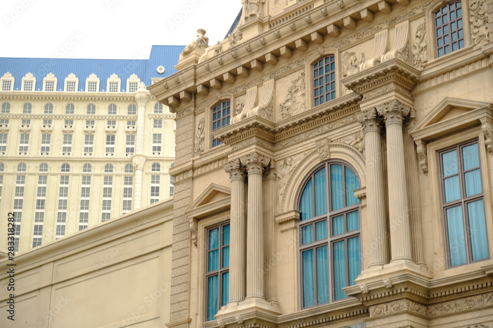  Elements and details of the facade of buildings in Las Vegas