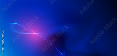 Vector illustration smooth lines in dark blue color background. Hi tech digital technology concept. Abstract futuristic, shiny lines background