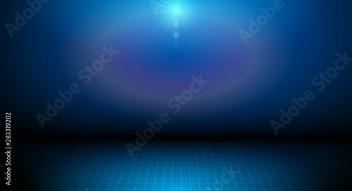 Vector illustration abstract empty blue and black color studio room. Graphic design with blank, empty space on blur gradient background. Used to display your products for template or banner background