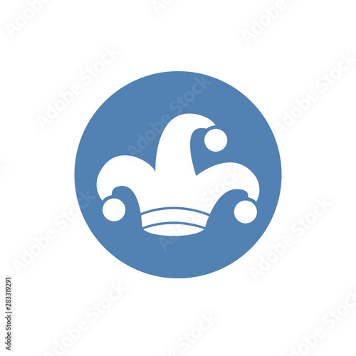 Jester's cap icon in simple style isolated on white background. Hats symbol stock vector illustration.