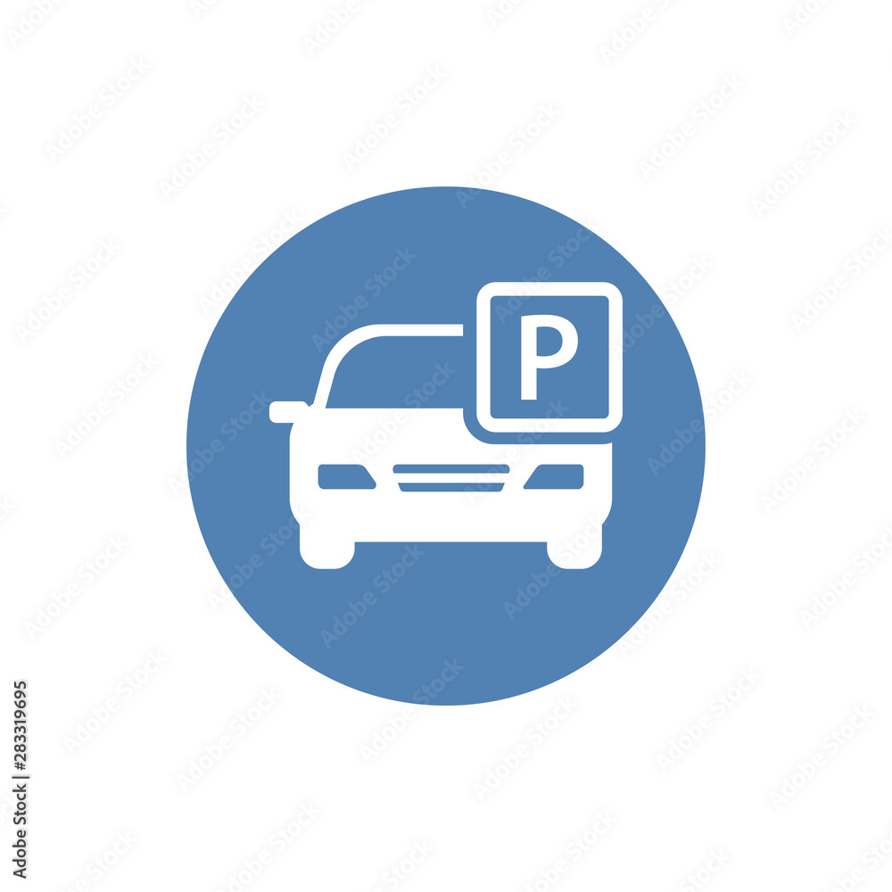 Vector car parking flat Icon.Vector illustration, EPS10. Vector car parking flat Icon.Vector illustration, EPS10.