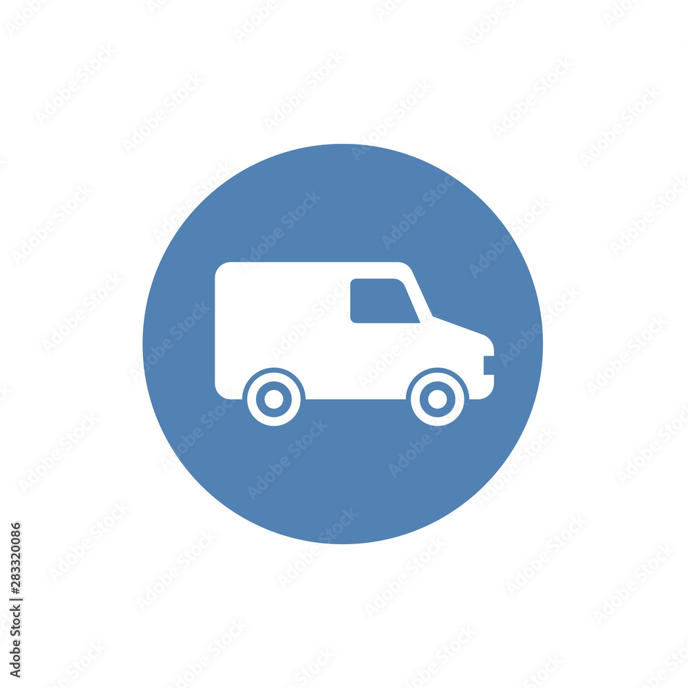 Shipping fast delivery van icon symbol, Pictogram flat design for apps and websites, Isolated on white background, Vector illustration