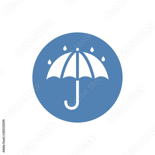 Umbrella icon. Graphic sign umbrella. Symbol isolated on white background. Stock vector illustration