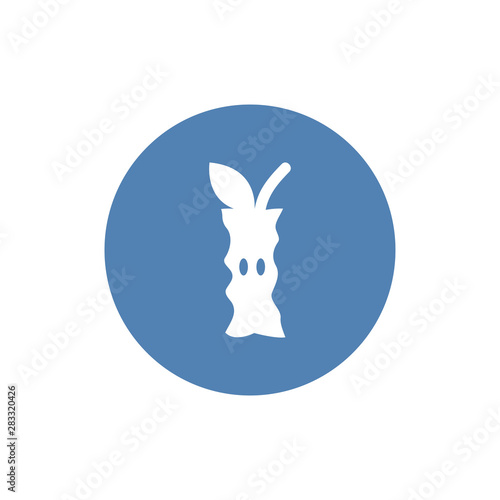Stub of apple icon in black style isolated on white background. Trash and garbage symbol stock vector illustration.