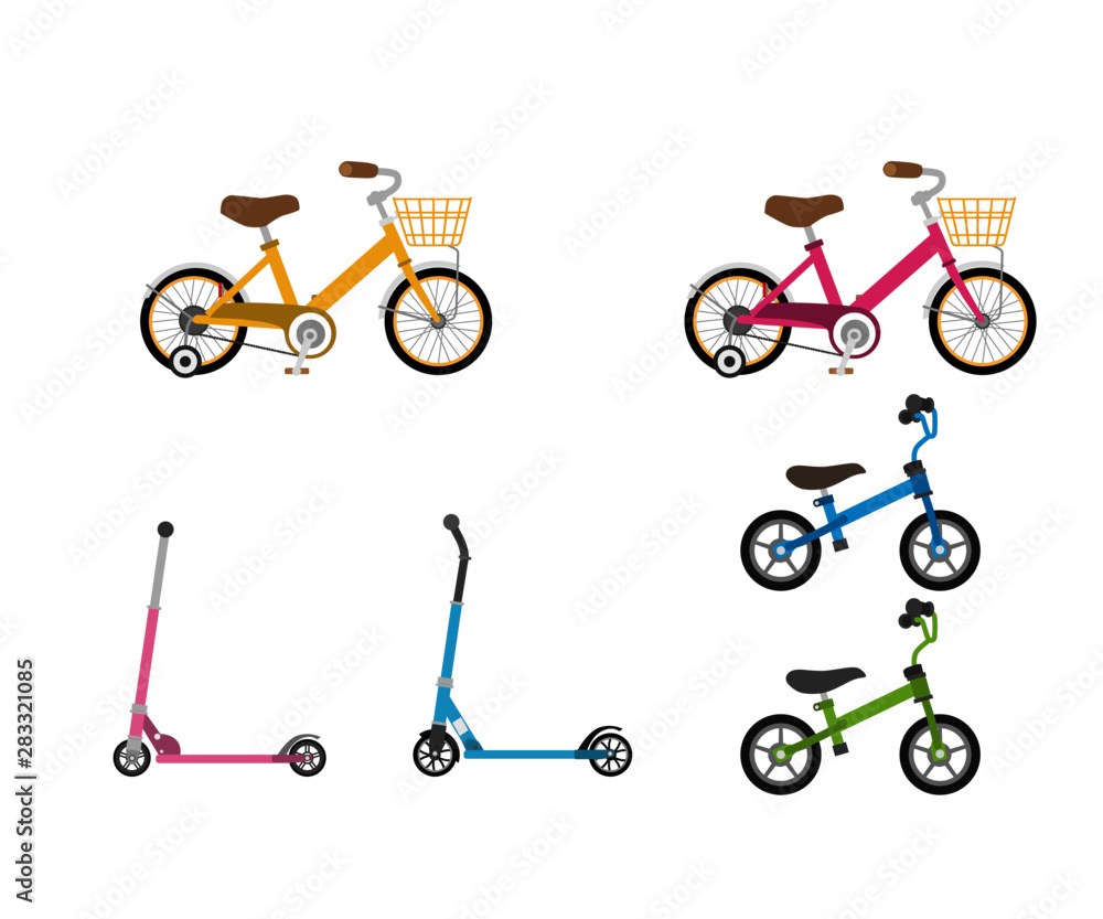 Naklejka premium 子供用自転車数種