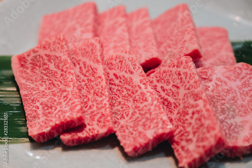 Quadro em tela Famous and sizzling yakiniku in Takayama Japan - Premium A5 Hida wagyu beef set