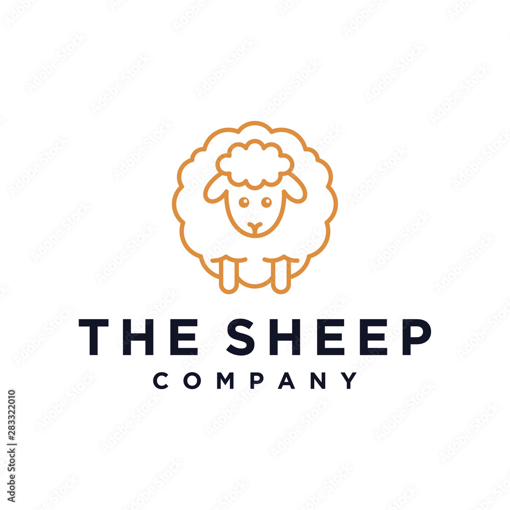 sheep wool outline vector icon logo illustration design sheep wool outline vector icon logo illustration design
