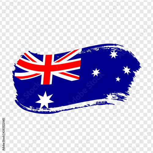Australia Flag isolated. Flag of Australian Union, brush stroke background. Flag Australia on transparent background. Flag Australian Union for your web site design, logo, app, UI. Stock vector.  EPS1