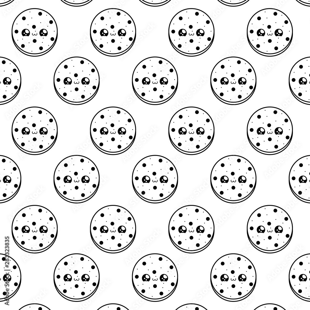 pattern of delicious fresh cookies kawaii style pattern of delicious fresh cookies kawaii style