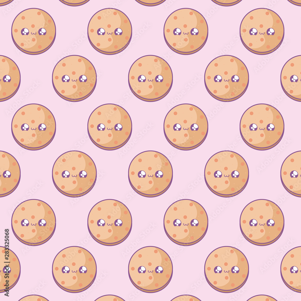 pattern of delicious fresh cookies kawaii style pattern of delicious fresh cookies kawaii style
