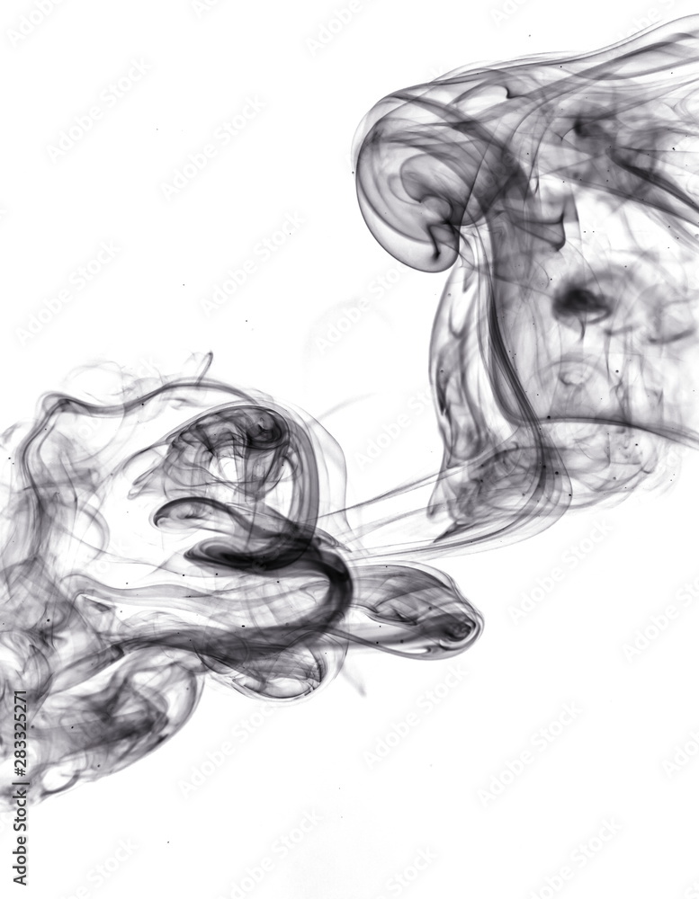 Fototapeta premium Black smoke on white background