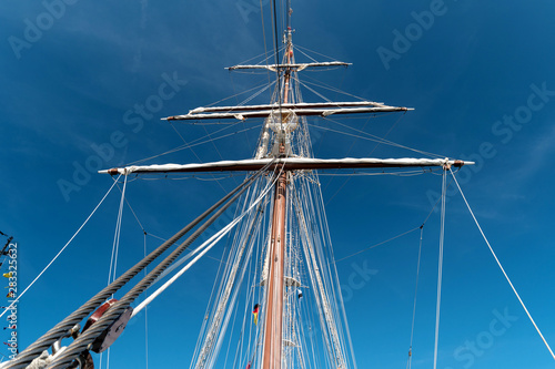 Detail on board of a sailing training ship