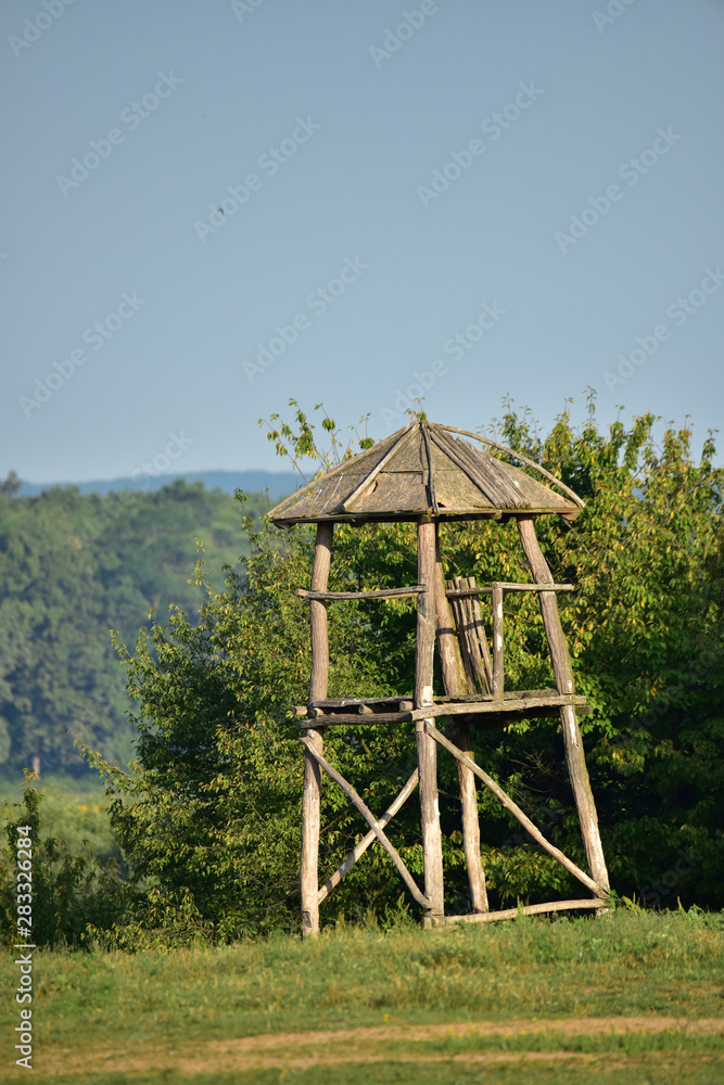 Hunting watchtower in the wood Hunting watchtower in the wood