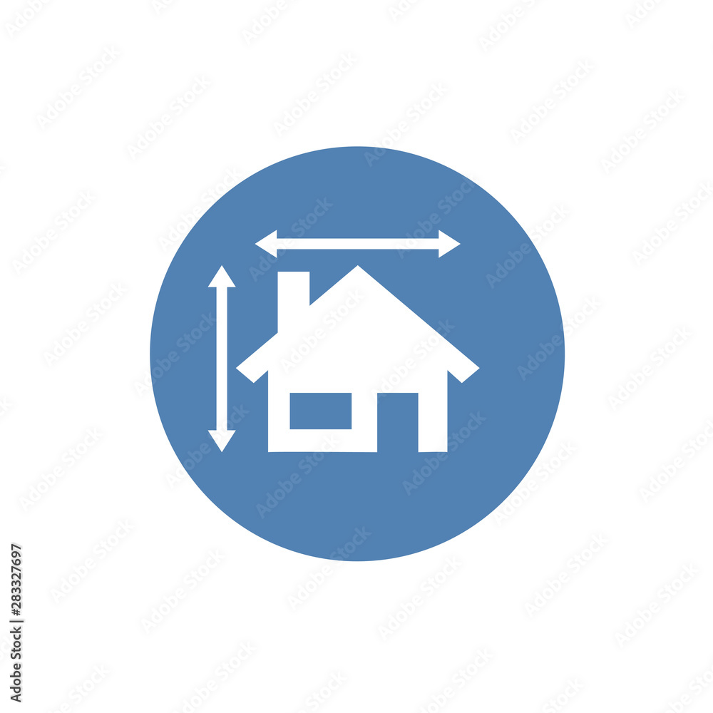 House size icon. Flat vector illustration EPS 10 House size icon. Flat vector illustration EPS 10