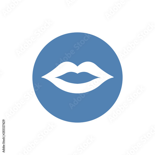 Vector icon of the lips. Vector. Flat design.