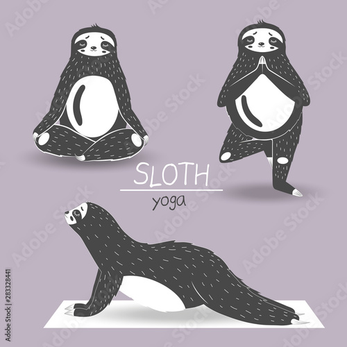 Scandinavian yoga sloth set