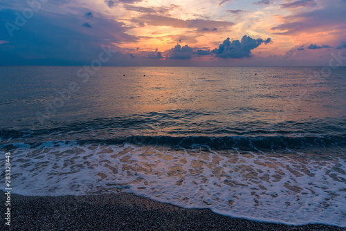 Sunset on the Calabrian beach