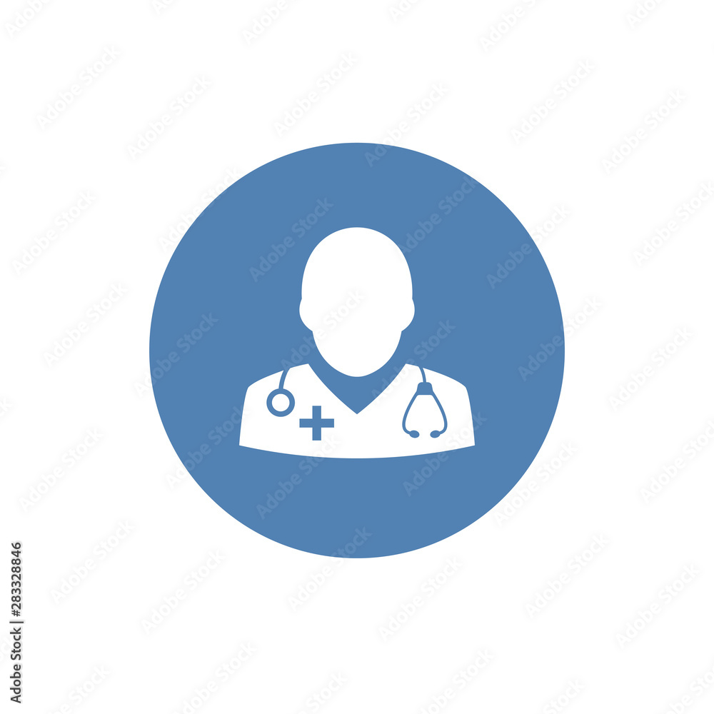 Doctor vector icon. Flat vector illustration on white background. EPS 10 Doctor vector icon. Flat vector illustration on white background. EPS 10