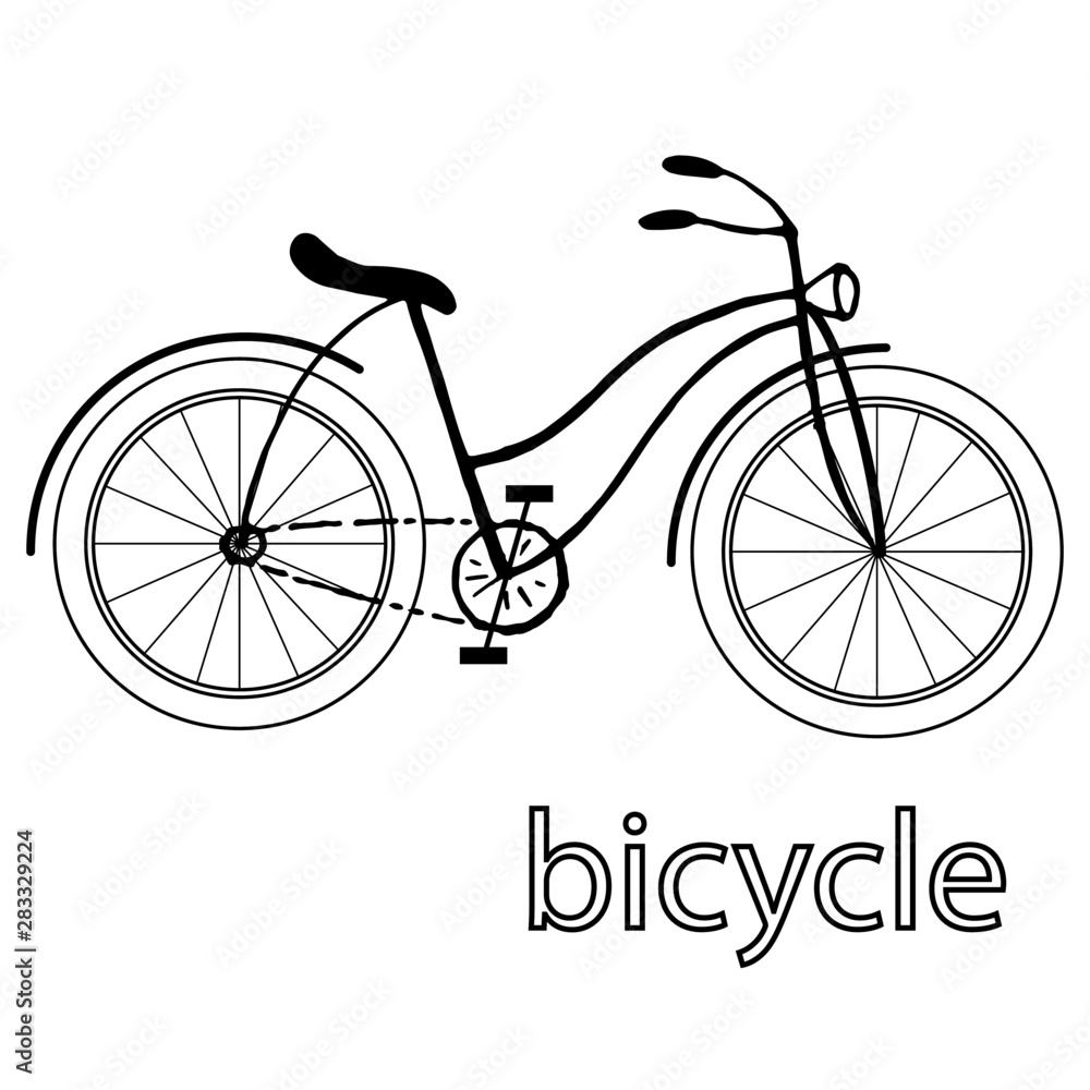 graphic drawing of a bicycle graphic drawing of a bicycle