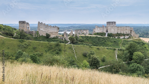 Chateau Gaillard  medieval ruined famous castle of the king Richard Lionheart. Normandy  Les Andelys  France. 