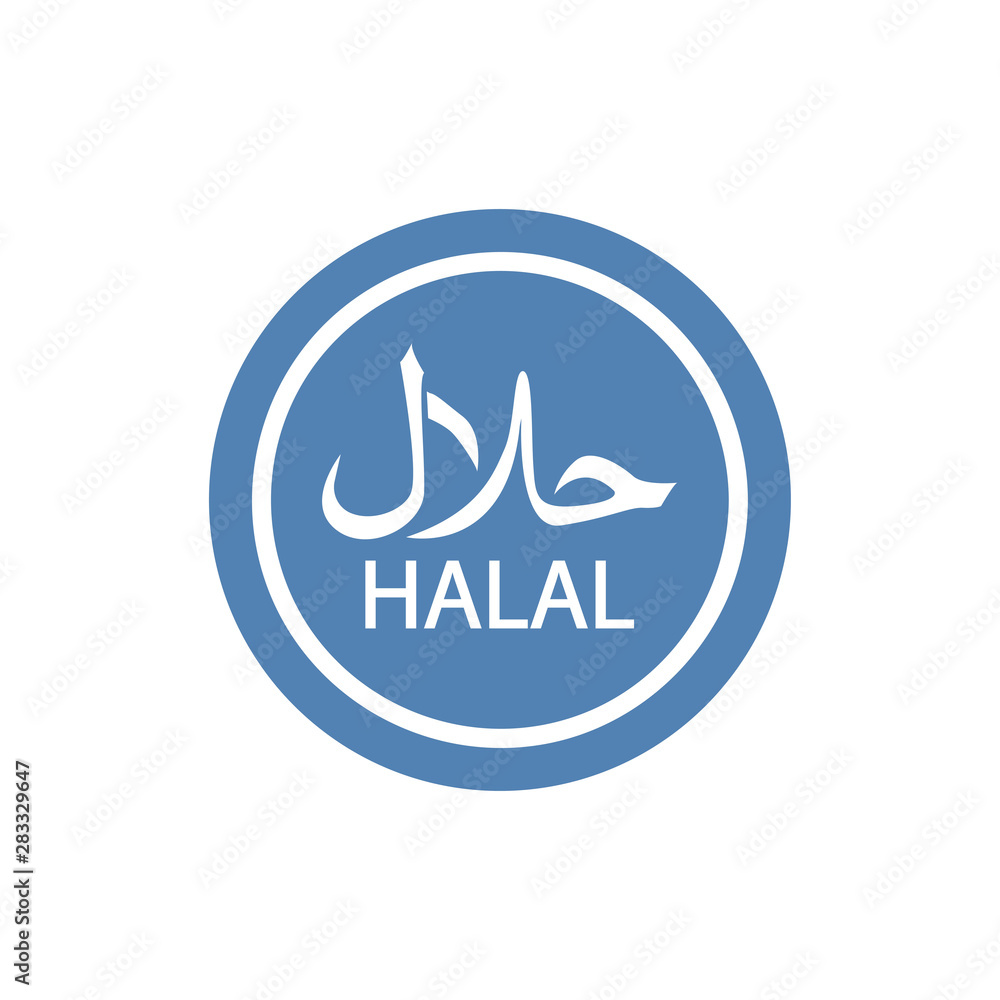 Halal food product dietary label flat vector icon for apps and websites Halal food product dietary label flat vector icon for apps and websites