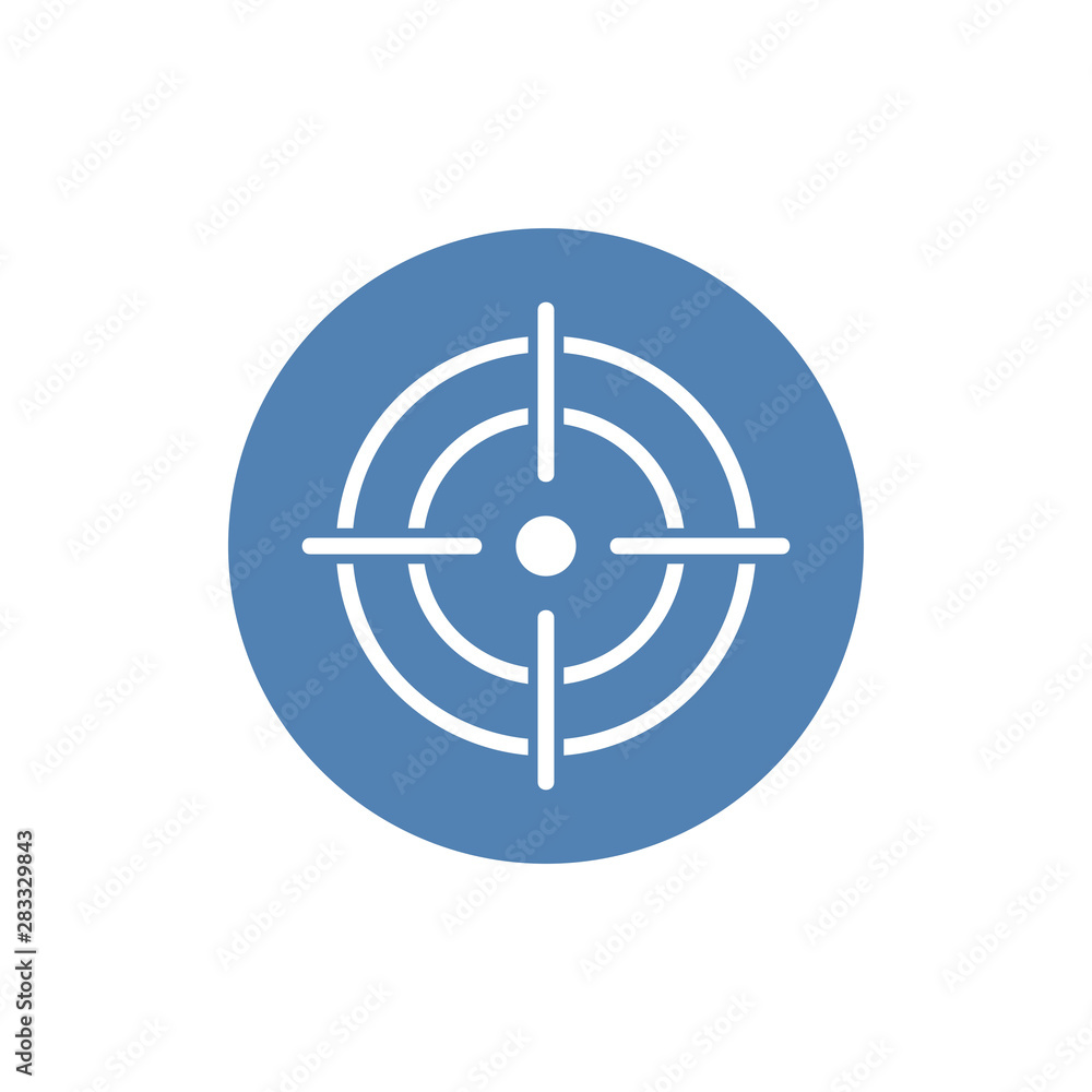 The aim bag icon. Crosshair and target, sight, sniper symbol. Flat Vector illustration. Button Set The aim bag icon. Crosshair and target, sight, sniper symbol. Flat Vector illustration. Button Set