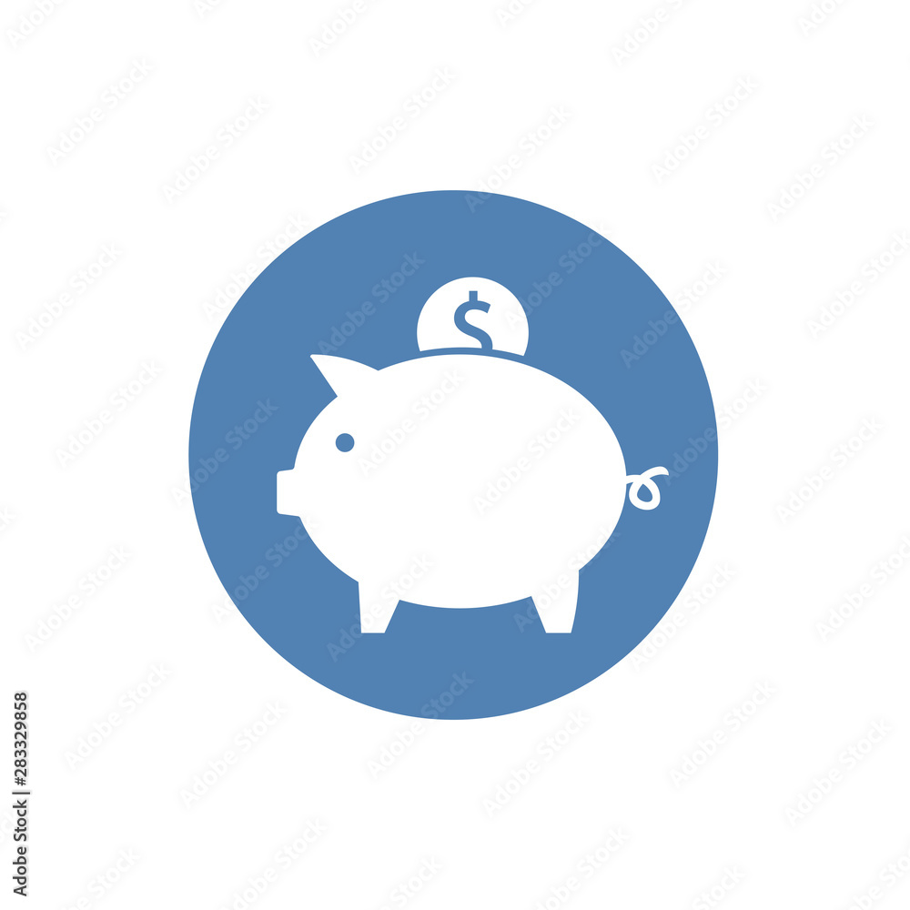 Piggy Bank Icon Isolated on White Background