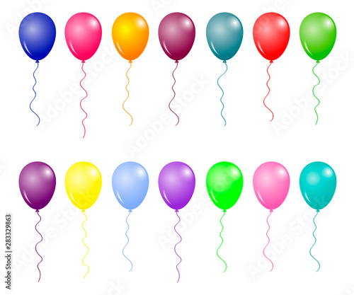 Balloon set. Vector illustration colorful glossy balloons.
