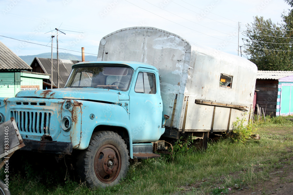 old truck on road