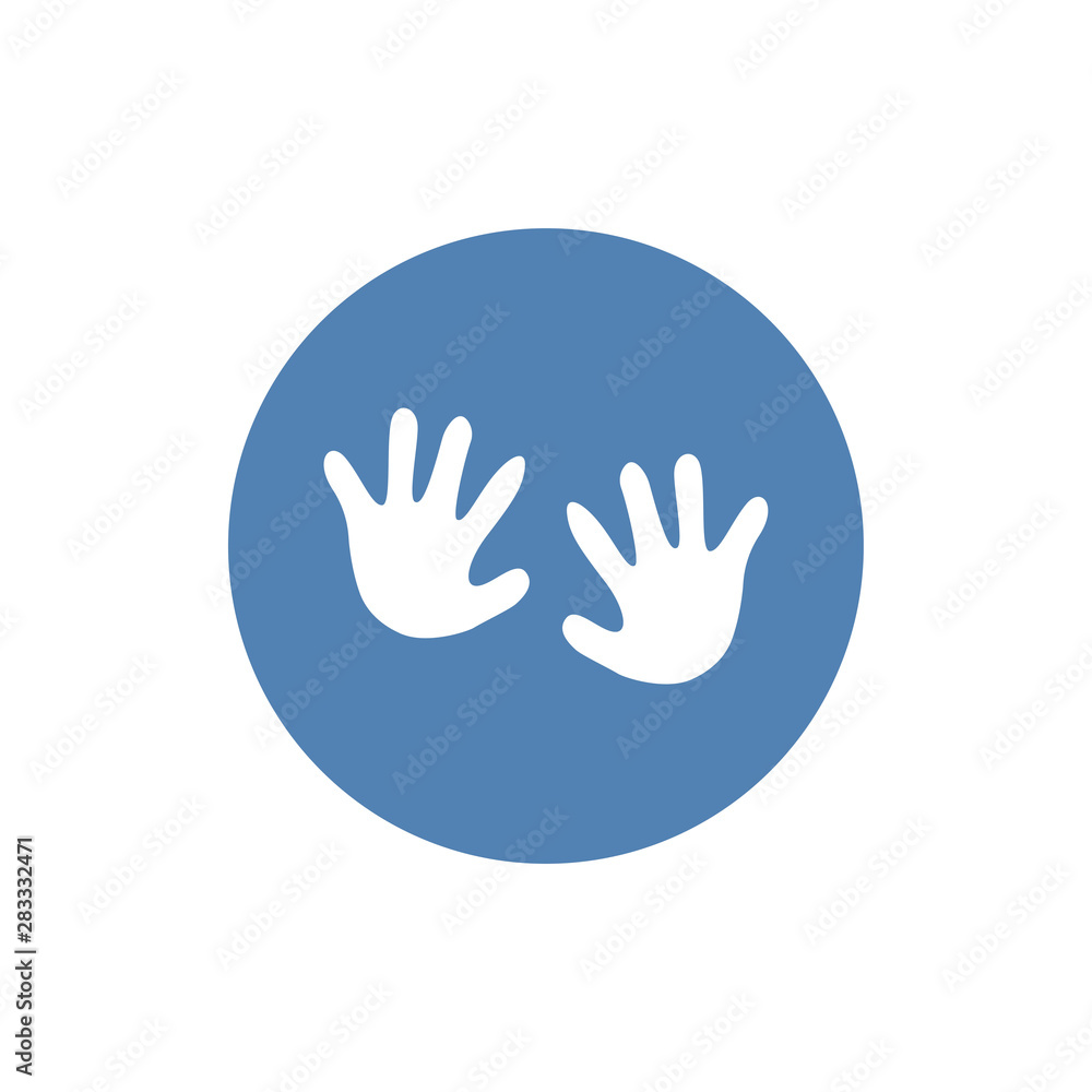 Vector prints of children's hands icon. Trendy modern vector symbol for web site design or mobile app. Vector prints of children's hands icon. Trendy modern vector symbol for web site design or mobile app.