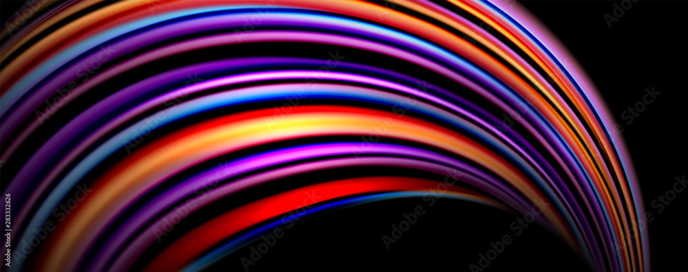 Fluid color swirls on black. Modern background with trendy design Fluid color swirls on black. Modern background with trendy design