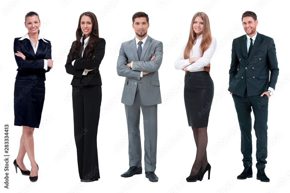 Collage of business people on white background Collage of business people on white background