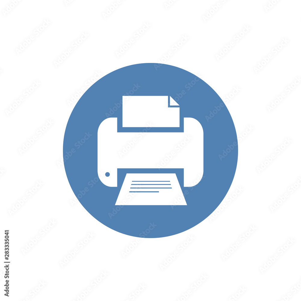 Printer icon on white background. Vector illustration. Printer icon on white background. Vector illustration.